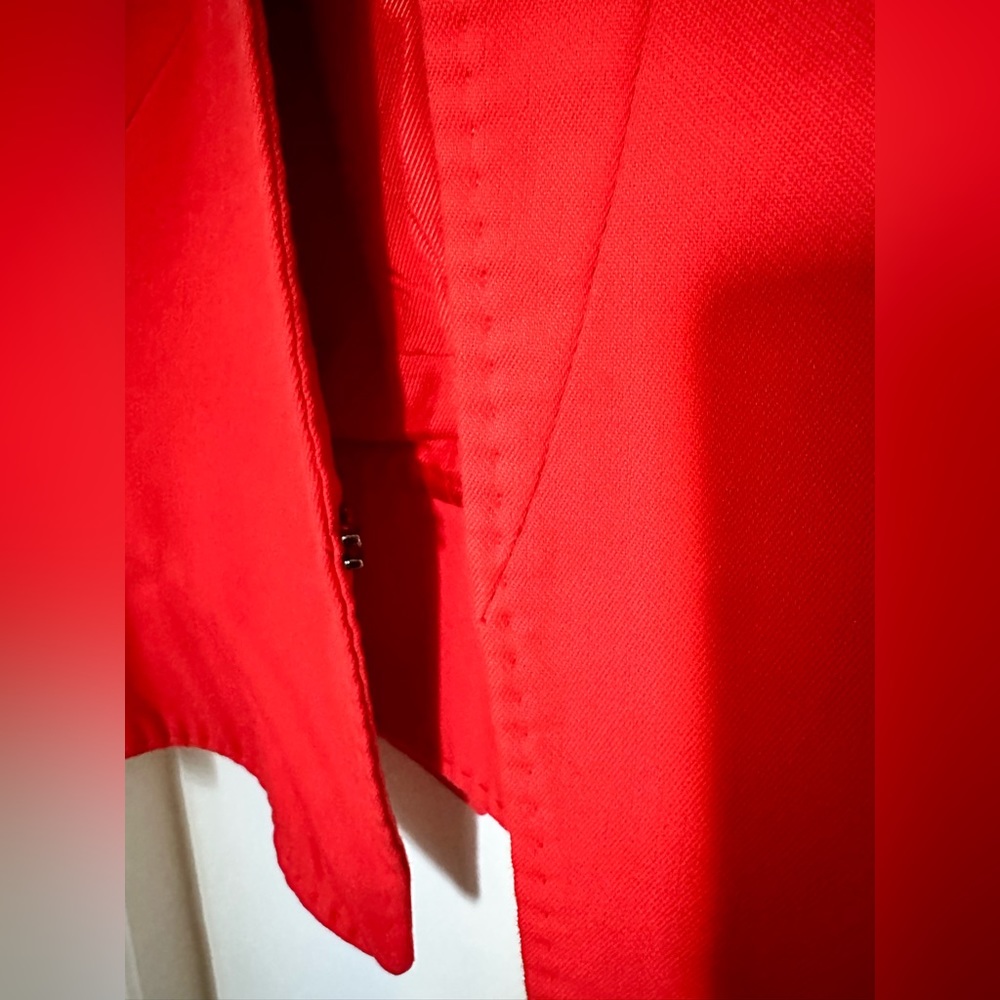 Zara Basic Coral Orange Short Structured Blazer - image 4